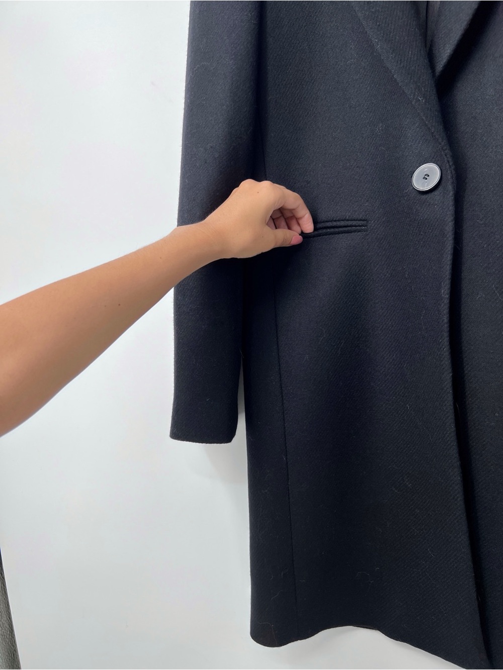 Zara Black Single-Button Trench Coat XS - Picture 2 of 4